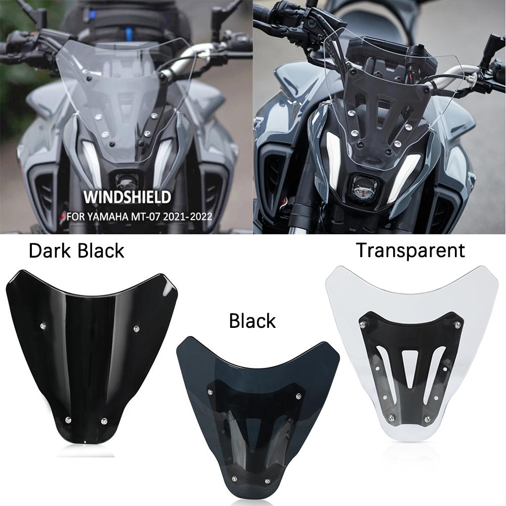 For YAMAHA MT07 FZ07 MT FZ 07 2021 2022 2023-24 Front Wind Deflector Windscreen Cover Guard Moto Windshield MT-07 With Bracket