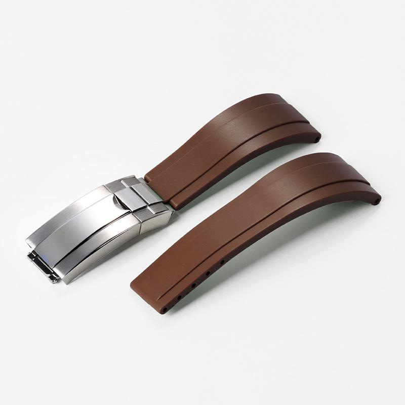 Rubber Watch Strap 20mm for Rolex Water Ghost Series Wrist Band Waterproof Silicone Watch Band Fold Buckle Men Sport Bracelet
