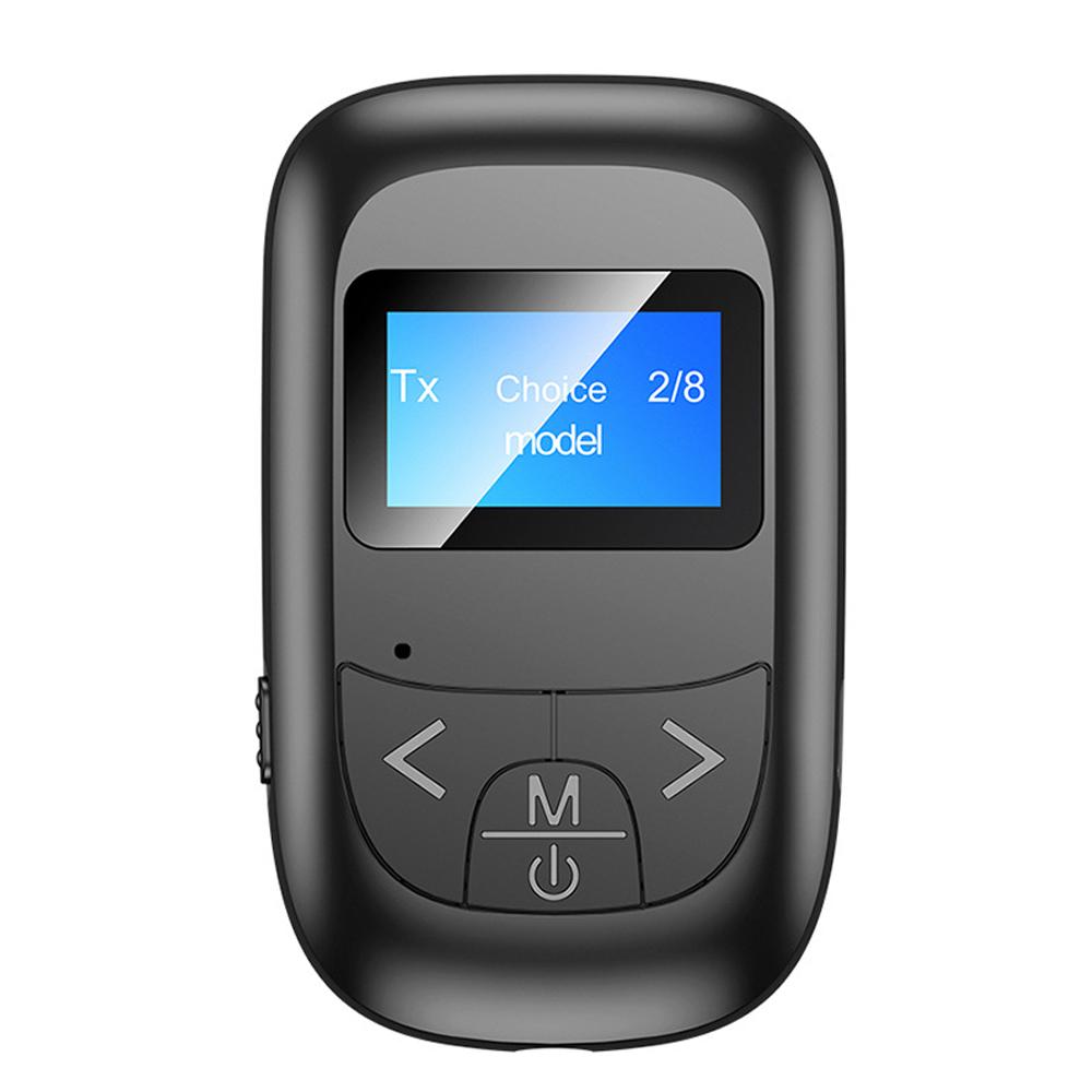 

1 шт. ЖК-дисплей Bluetooth адаптер приемник передатчик батарея адаптер питания 5.0 для наушников динамик ТВ стерео аудио 3.5 мм чёрный