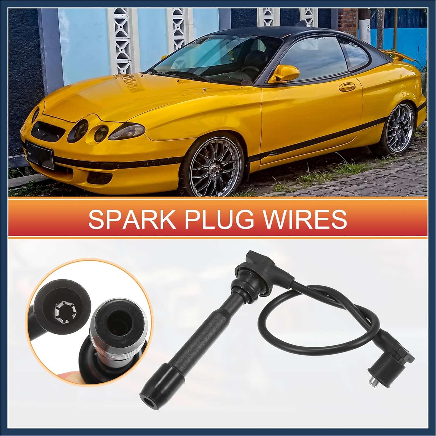 Car Spark Plug Coil Wires Ignition Coil Harness Cable Fit for Hyundai Elantra 1.8L 2.0L 1996-2012 for Kia Spectra 2.0L 2004-2009