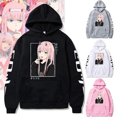 New Hip Hop Anime Zero Two Hoodies Harajuku Casual Streetwear Graphic Sweatshirts Unisex Autumn and Winter Hoodies