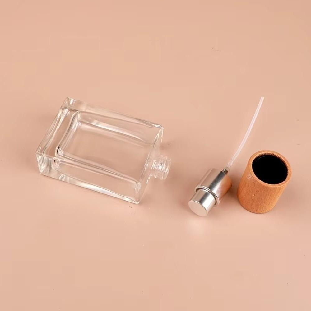 Square Shape Glass Perfume Bottle 30ml Cosmetic Container Portable Refillable Atomizer