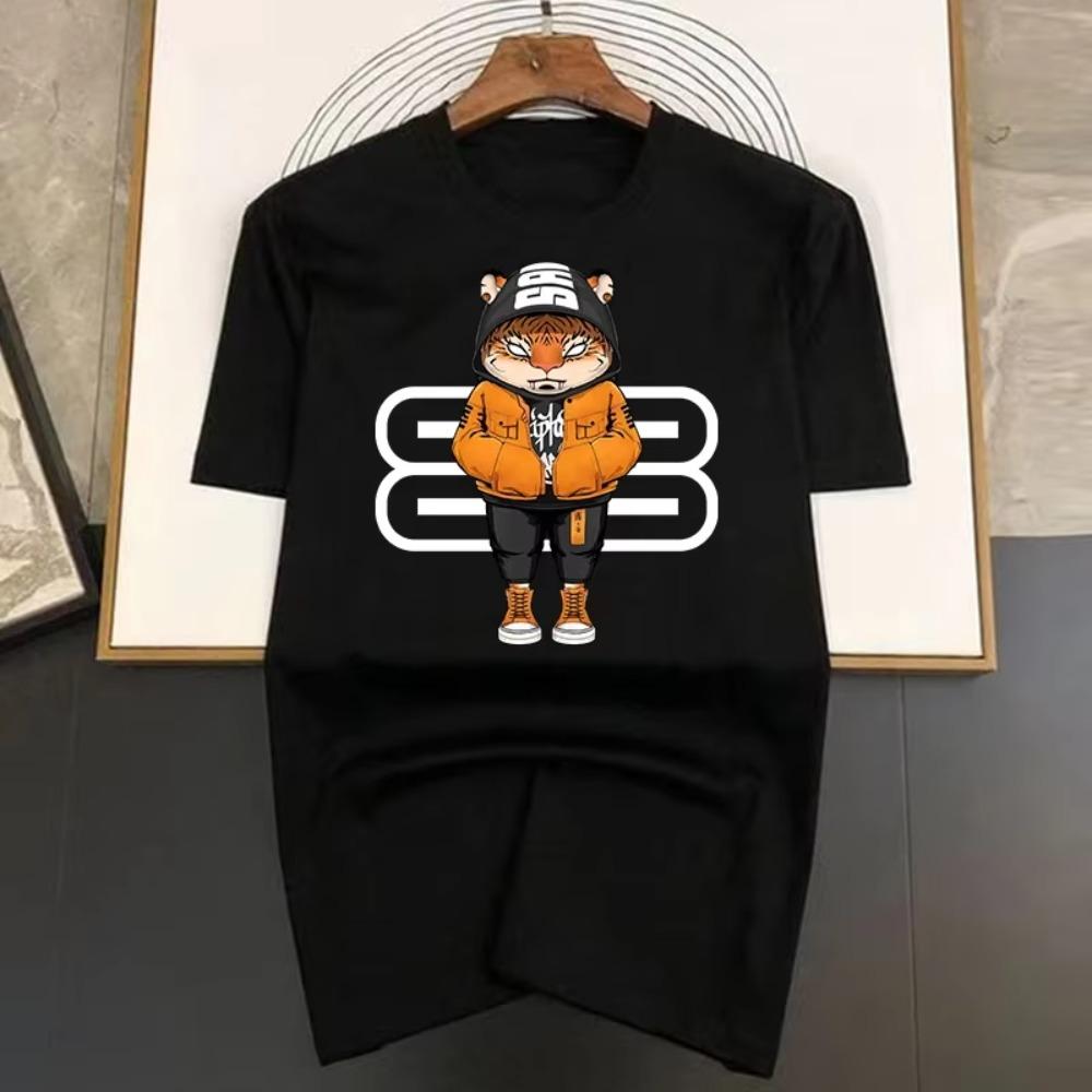 

Роскошная брендовая футболка с принтом тигра для мужчин, летняя, винтажная, унисекс, оверсайз, Y2k топы, с коротким рукавом, мужская XXXXXL