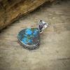Tibetan Turquoise Gemstone 925 Sterling Silver Jewelry Pendant 1.85" M-41
