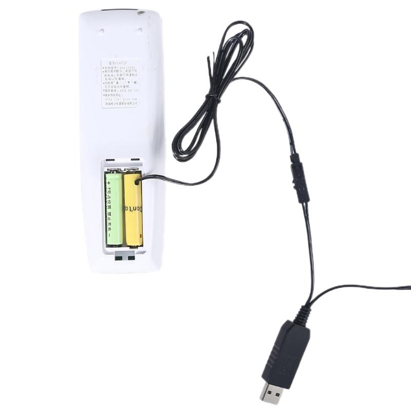 110cm 1 To 2 AAA Battery Eliminator USB Powered for Toothbrush Toy Flashlight Clock Walkie Talkie Christmas Strip Light