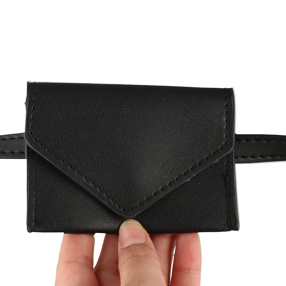 PU Belt Envelope Waist Bag Solid Color Small Card Bag Portable Women Waist Bag  Outdoor