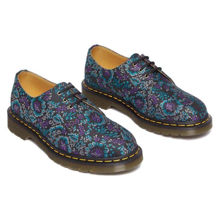 Dr. Martens Leather Round Toe Lace-Up Comfortable Casual Shoes Women Shoes Black Purple 31135548