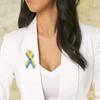 Ukraine Awareness Ribbon Pins Ukraine Flag Pin Ukrainian Pin Satin Blue and Yellow Ribbon Shaped Pin Ukraine Gifts