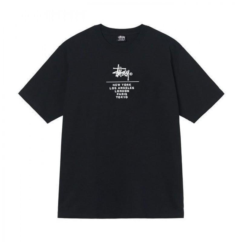 Mens Loose Fit Short Sleeve T-Shirt 270g Heavyweight Cotton Tee Casual Top In Navy Khaki Black White