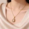 Teardrop Copper Zircon Pendant Necklace - Luxury Korean Style Women's Accessory