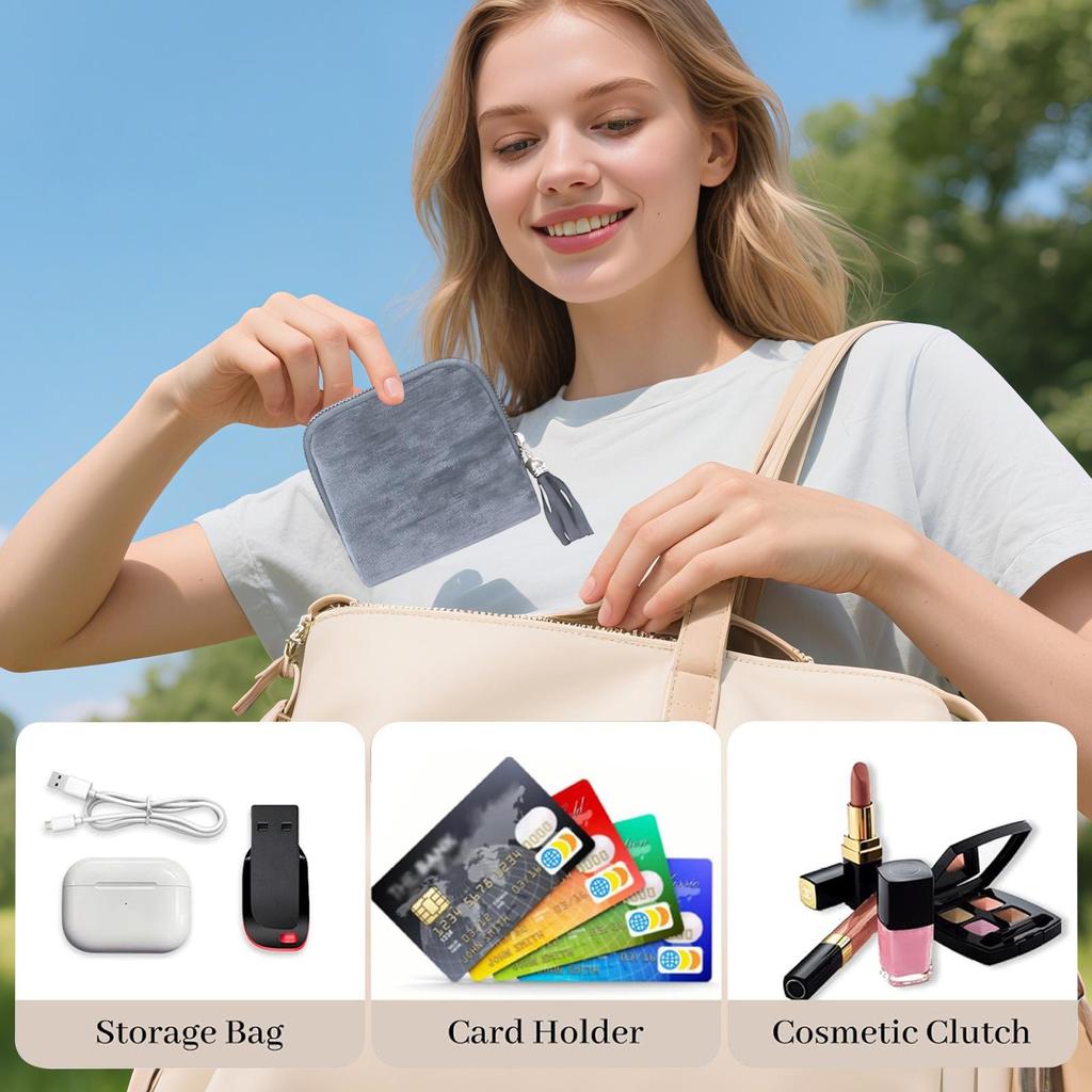 Jewelry Travel Storage Box with Zipper Travel Women Necklace Bracelets Ring Storage Case Small Velvet Jewelry Organizer