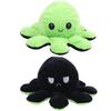 Octopus Plush Doll Reversible Stuffed DoubleSided Flip Animal Lovely Baby Toys(GreenBlack 20 x 10cm)