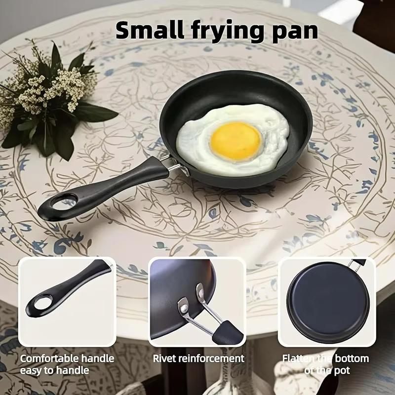 12cm Mini Portable Camping Cooking Steak Frying Pan Nonstick Frying Egg Pan Omelet Pan Gas Stove Induction Hob Kitchen Cookware