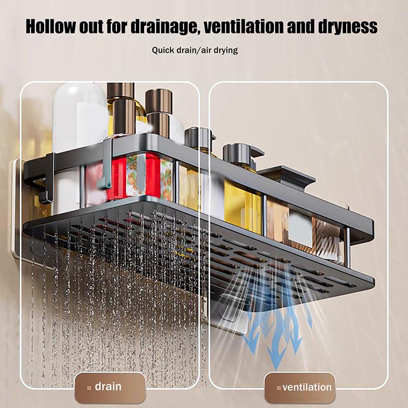 Wall Hanging Corner Single Layer Rectangular Bracket Wall Mounted Shower Shampoo Rack Bathroom Rack Towel Rack Bracket