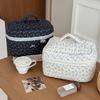 Floral Cotton Makeup Bag With Breathable Design For Daily Use