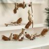 Cute Realistic Plush Squirrel Christmas Hanging Ornaments With Pinecone Fluffy Tail For Christmas Tree Home Party Decor