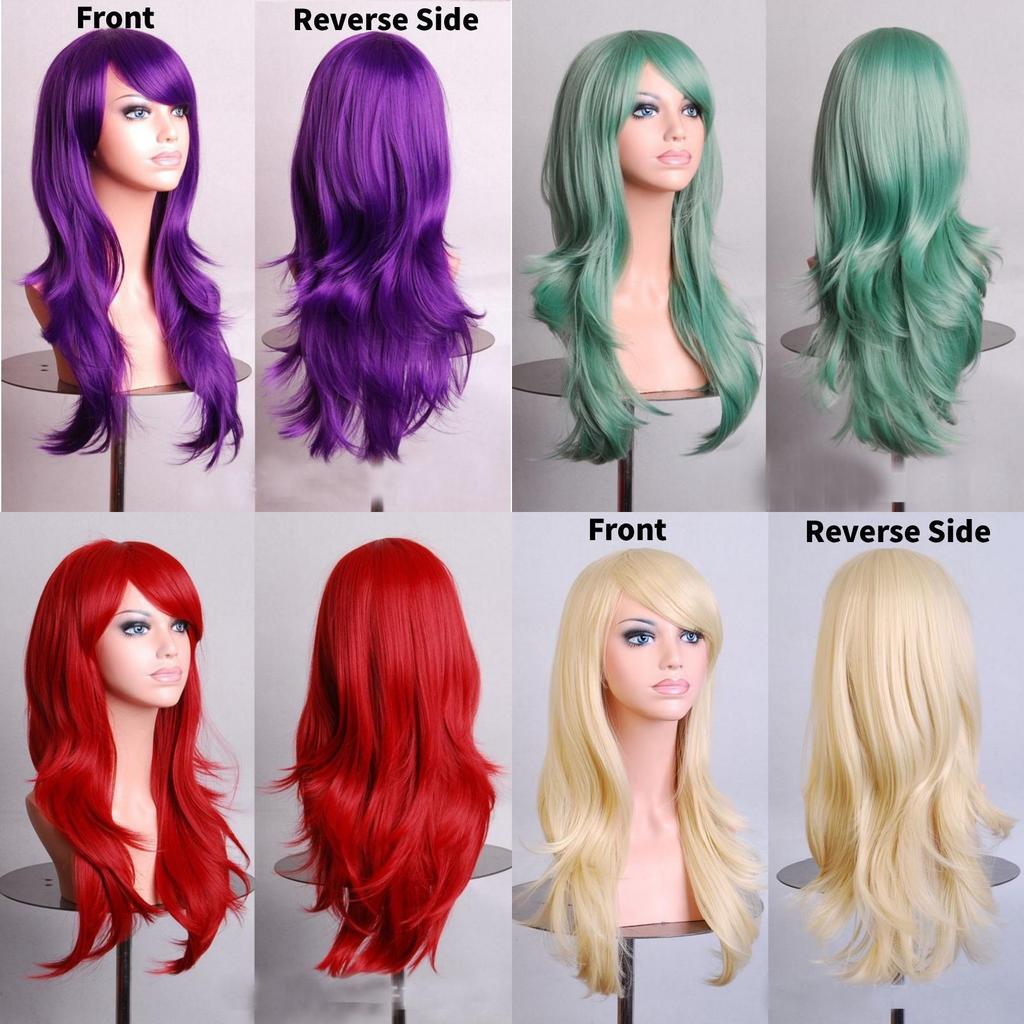 Cross Border Anime Cosplay Wavy Wig With Heat Resistant Fiber For Women