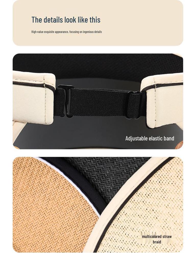 XMZ257 Open-Top Sports Sun Hat Set with Large Brim, Sunshade, and UV Protection