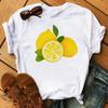 Maycaur Nové Kawaii Dámské Topy s Potiskem Ovoce Jahody Ležérní Dámské Krátkorukávové Streetwear Černé Trička Oversized s Kulatým Výstřihem