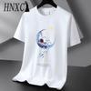 HNXC Cotton Short Sleeve T-shirt Men's Fashion Loose Half Sleeve Shirt Printed Compassionate Shirt