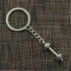 New Fashion Men 30mm Keychain DIY Metal Holder Chain Vintage Fitness Equipment Dumbbell 34x12x12mm Silver Color Pendant Gift