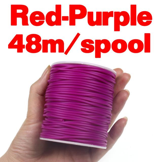 48m/Spool 2mm Thin Film Elastic Tube for Scud Shrimp Nymph Fly Skin Fishing Rig Sleeve Sabiki Fly Tying Material Fluo Pink