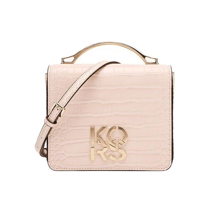 New MICHAEL KORS  Cow Leather One Shoulder Handbag, Crossbody Bag Medium Women s Pink 35T1GKSF5E-POWDER-BLUSH 19.1*5.6*16.0CM