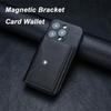 Higth End Businsee Sle Magnetic Folding Wallet Card Holder Leather Case for Magsafe IPhone 17 16 Samsung Huawei Stand Cover Bla