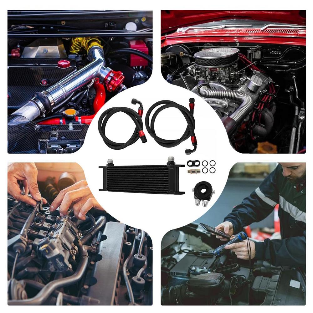 Car Engine Oil Cooler Transmission Cooler Engine Cooling 13 Rows Replacement Cooler Kit Transmission Engine Cooler Radiator Oil