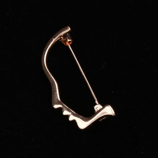 Creative Face Shape Brooch Exquisite Hollow Pin Women Shawl Lapel Suit Badge