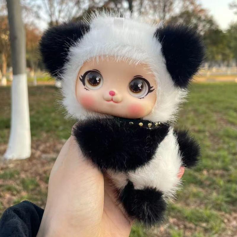 

New Panda Vinyl Doll Kawaii Fluffy Animal Plush Toy Home Decor for Children Birthday Gift Accompanying Kids Adults Plushie Toy