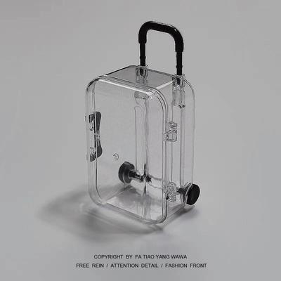 Mini Suitcase Jewelry Organizer Box, Portable Travel Jewelry Case, Clear Plastic Storage Box for Earrings, Hair Accessories, Rings