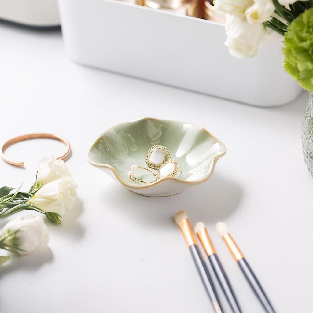 Nordic Ceramic Lotus Flower Jewelry Tray & Snack Dish