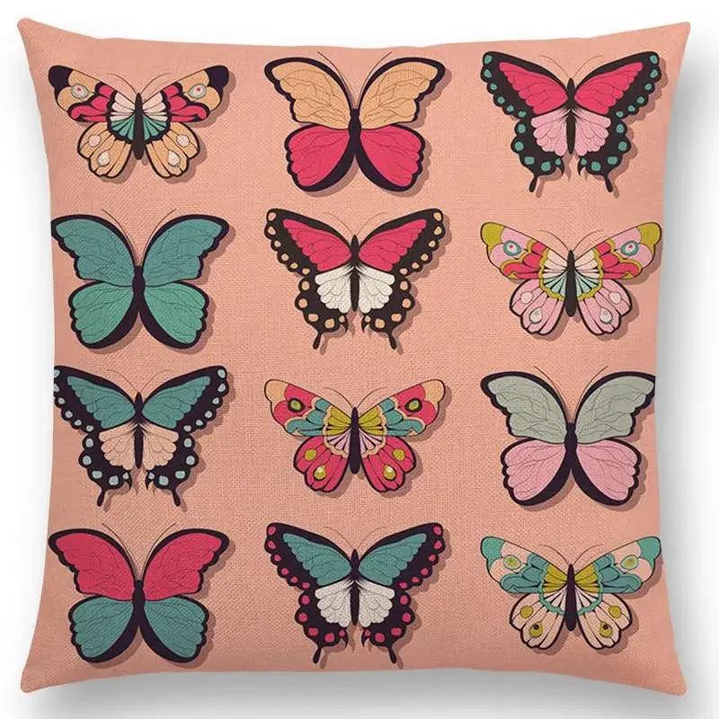 Botanical Floral And Butterfly Cushion Cover Beautiful Flowers Garden Mini Prints Home Decor Sofa Throw Pillow Case