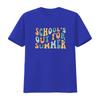 Groovy Retro Schools Out For Summer Slogan Print Casual T Shirt vintage Washed homme Versatile Breathable Unisex