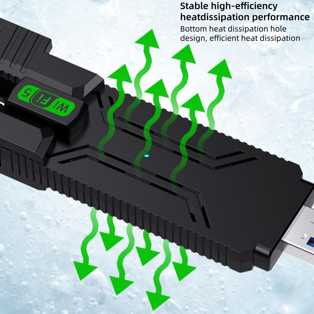 600Mbps WiFi5 USB Adapter Wireless Network Card 2.4G and 5G 4 Antenna Folding USB 3.0 Non Drive Wireless Receiver for Win8/10/11