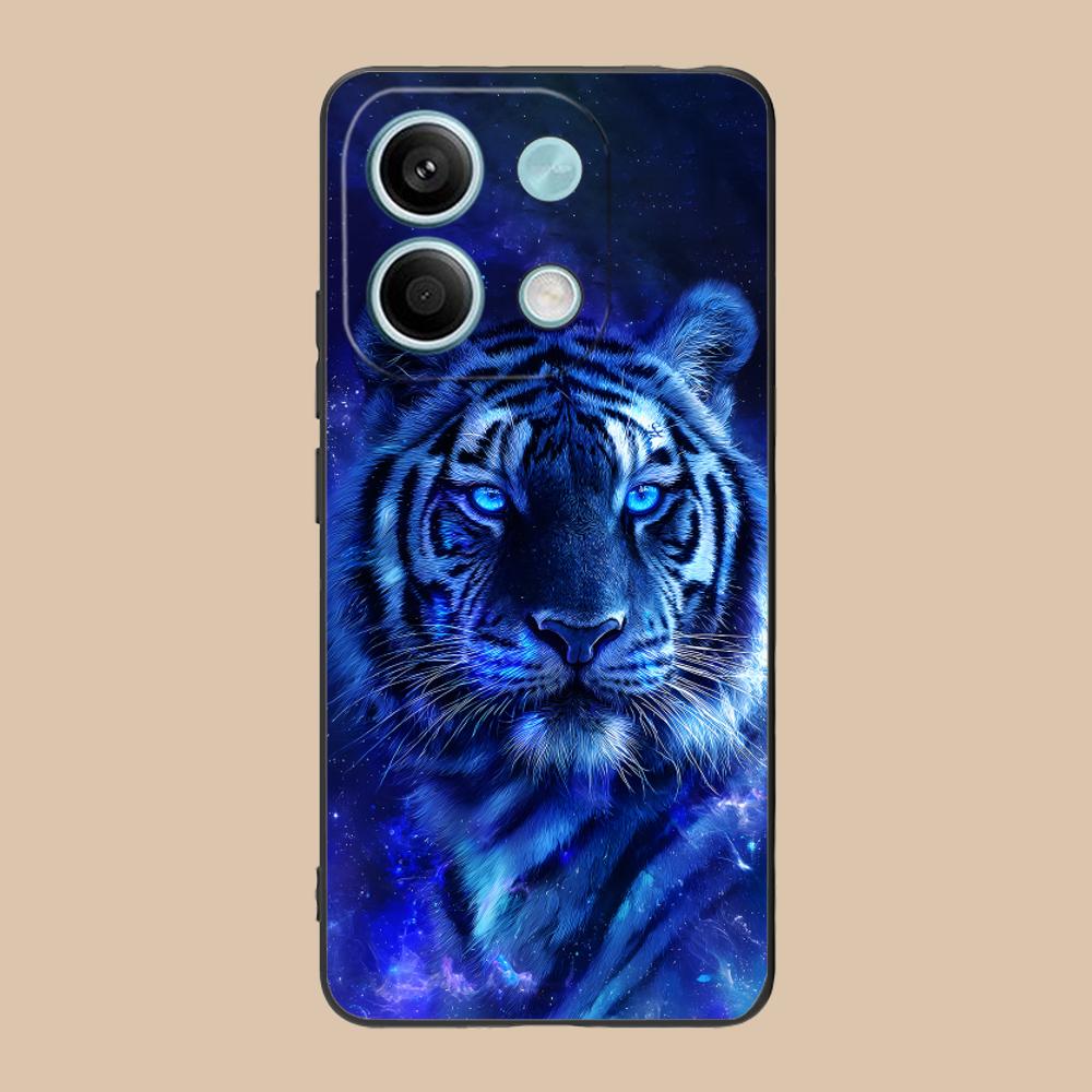 Tiger Neon Mobile Cell Phone Case for Xiaomi 15 14 13 12 Mi 11 T Ultra Lite Pro S X 5G Colorful Printing Cover Luxury Pretty