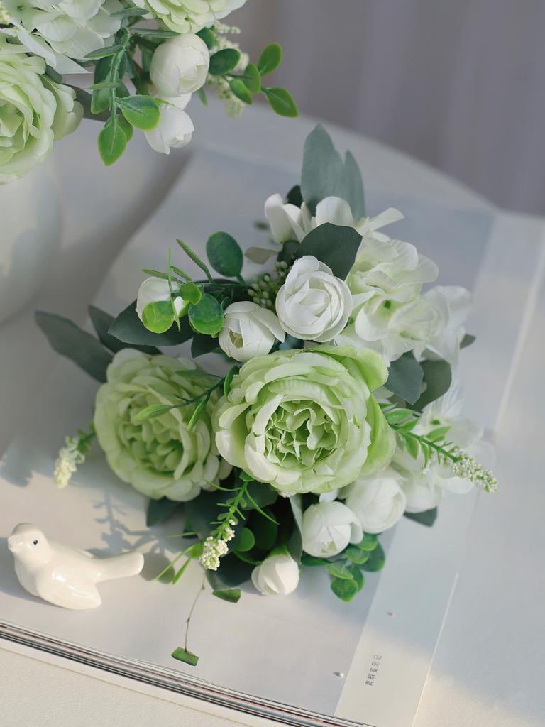 1/3PCS Artificial Flowers Wedding Table Home Bedroom Decoration Bridal Bouquet Garden Fake Silk Peony Hydrangeas Vase Outdoors
