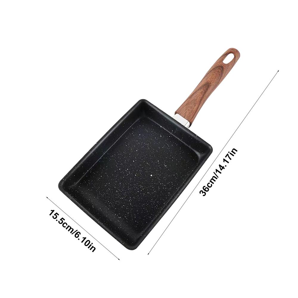

Небольшая антипригарная сковорода для японского омлета, сковорода для яичных рулетов, ручка против ожогов, приспособление для приготовления завтрака, кухонная утварь для всех видов плит чёрный