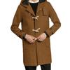 FOMANSH Duffle Coat with Hood Brown 5XL (Men’s Long Winter Coat)