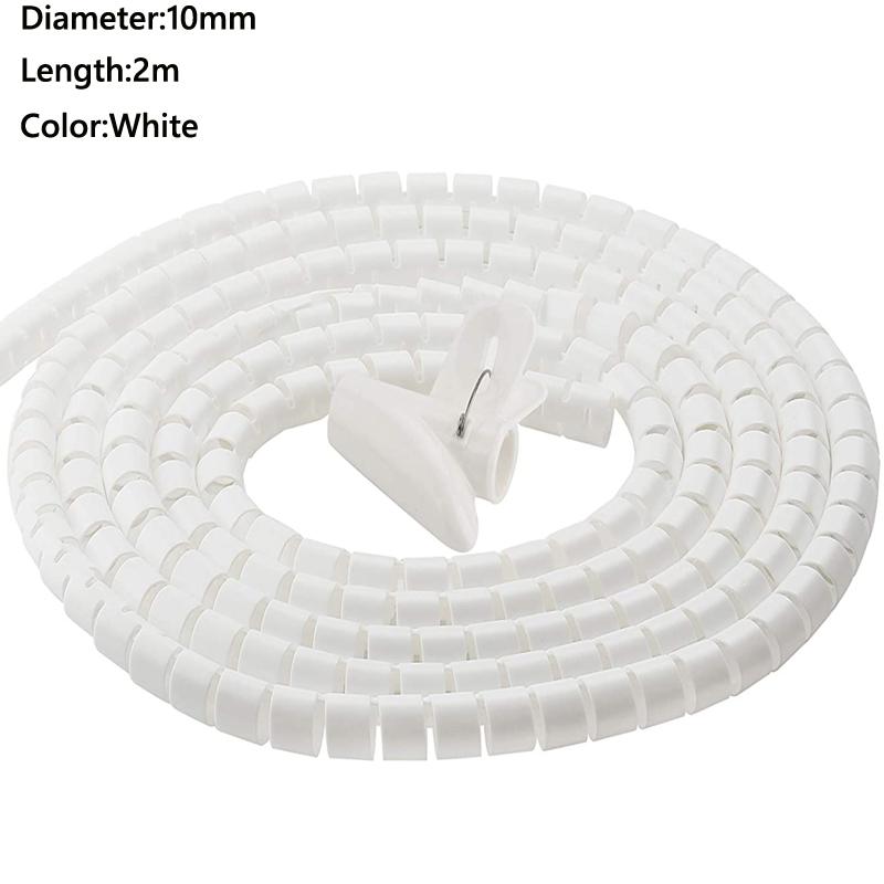 1/2meter 8-25mm Cable Spirals Wrap Tidy Cord Wire Banding Loom Storage Organizer PC TV Wire Winding Tube Wire Sleeves