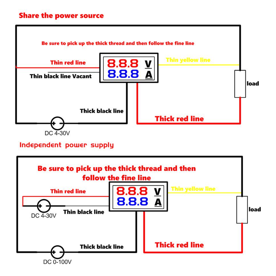 Acdc Power Up Voltmetro Amperometro Digitale LED DC 100V 10A - Display Blu E Rosso, Per Misure Di Tensione E Corrente AC 1200 Acdc Power Up Voltmetro Amperometro Digitale LED DC 100V 10A - Display Blu E Rosso, Per Misure Di Tensione E Corrente AC 1200