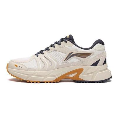 Li Ning Shiguang Calçado Casual Resistente Respirável Cano Baixo Tênis de Corrida Tênis Masculino Off-White ARXT005-1