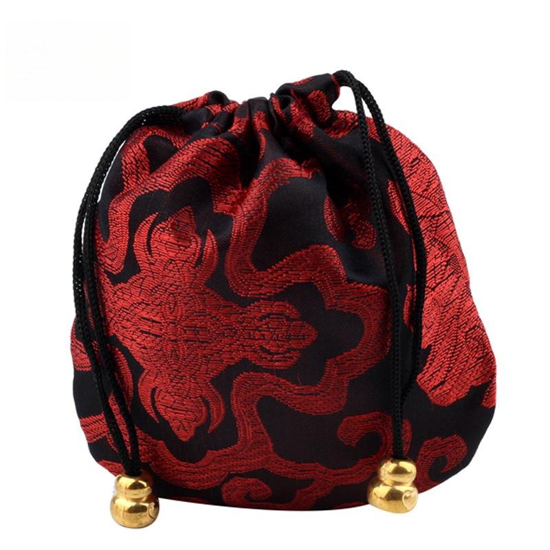 18 Brocade-Style Drawstring Bags for Buddhist Beads Bracelets & Cultural Play