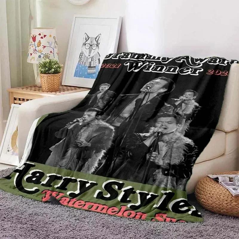 Harrystyles Flanell Mjuk Filt Varm Retro Filtar för Sängar Sovrum Vardagsrum Sofffilt Resa Picknickfilt