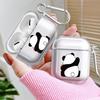 Süße Panda Transparente Kopfhörerhüllen Hülle für Airpods 3 Pro2 Pro3 4 Pro 1 2