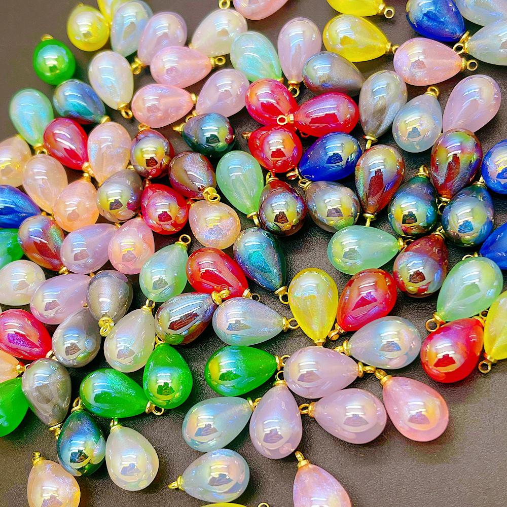 10x14mm Colorful Teardrop Imitation Pearl Beads for DIY Bracelet Jewelry Accessories