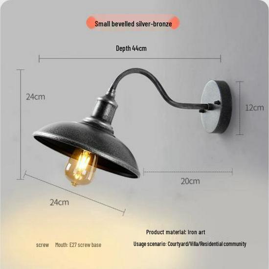 Retro Industrial Outdoor Wall Lamp - Iron Art for Hallway, Corridor, Balcony, or Restaurant