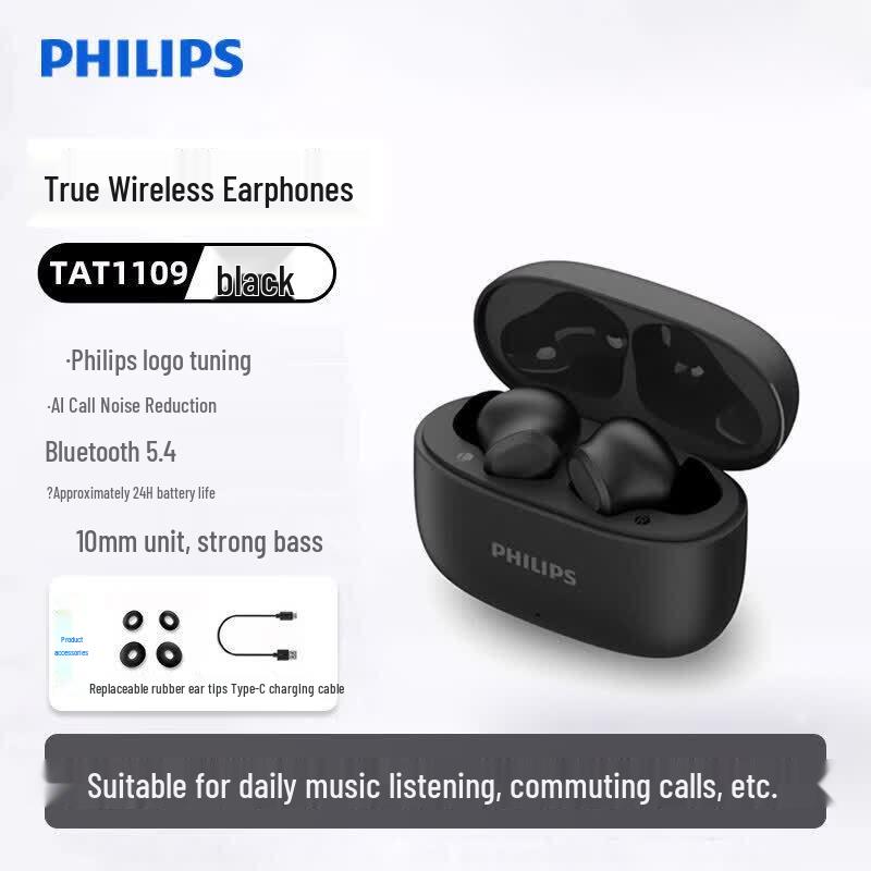 Philips TAT1109 True Wireless Bluetooth Earbuds