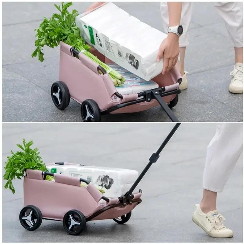 4 Wheels Folding Dog Stroller Lightweight 360° Rotating Trolley Pet Stroller Small Cats Dogs Rolling Cat Carrier Pet Carriage